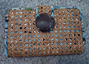 Vera Bradley Woven Wicker Basket Snap Closure Clutch Purse Fabric Design Boho - Picture 1 of 5