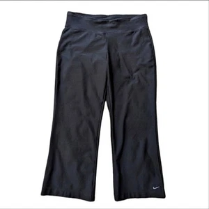 Nike Dri Fit Wide Leg Cropped Flare Wide Workout Pants Leggings - Picture 1 of 4