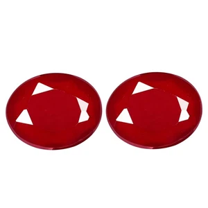 2,30 ct [2 Stück Paar] oval 9,2 x 7 mm rot 100 % natürlicher Äthiopien Feueropal - Bild 1 von 5