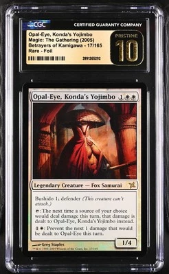 OPAL-EYE, KONDA'S YOJIMBO Betrayers of Kamigawa Foil Rare CGC 10 MTG Pristine - Image 1 of 2
