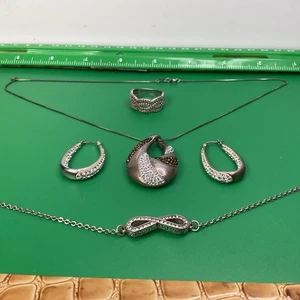 Lote De Colección ANILLOS COLLARES Plata Esterlina Pulsera Pendiente Cadena 18 Pulgadas - Imagen 1 de 20