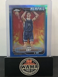 Topps Chrome Zach Edey RC 2025 refractor azul/150 Memphis Grizzlies - Imagen 1 de 2
