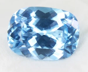 Natürlicher blauer Zirkon 9,35 ct Kissenschliff Atemberaubend Zertifiziert Lose Edelstein - Bild 1 von 6