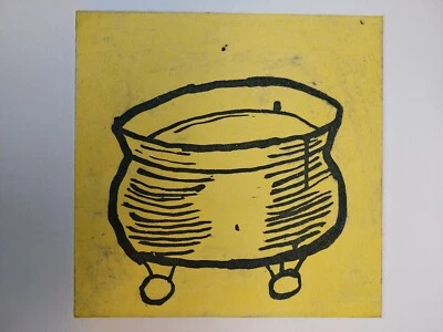 Donald BAECHLER assinado tinta aquática "Objeto", 1986. Impressão original por Baechler - Imagem 1 de 4