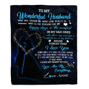 Personalized Custom Name To My Husband Blanket From Wife Birthday Blanket Gift - Picture 1 of 4