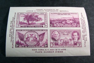 US Briefmarkenbogen Scott # 778 Dritte Internationale Philatelistische Ausstellung postfrisch 1936 JH2 - Bild 1 von 1