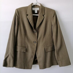Vintage Jones New York Womens Olive Single Breasted Blazer Petites Size 10P - Picture 1 of 6