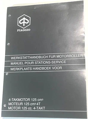 Manual De Taller Guía De Reparación Piaggio Motor De 4 Tiempos 125 CCM - Imagen 1 de 2