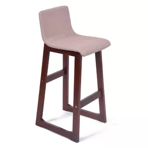 Set Mit 4 Modern Holz/Stoff Beige Leinen Barhocker - 28.5 " Zeitgenössisch - Bild 1 von 4