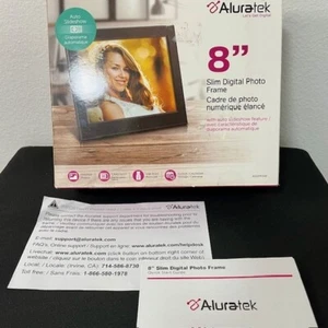 Alurtek Digital Photo Frame w/Automatic Slideshow 8" New Open Box Clock Calendar - Picture 1 of 7