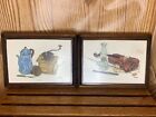 c don ensor prints plaques, coffee mill, violin and piccolo, 6x4.5, vtg, Country