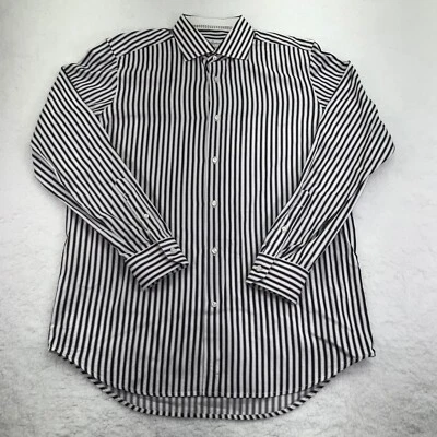 Рубашка мужская Robert Graham 16,5 42 белая черная полоса с принтом Argyle сорочка - Изображение 1 из 4