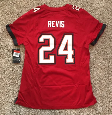 Darrelle Revis 坦帕湾海盗队耐克女式限量球衣全新带标签 大号或XL — 第 1/2 张图片