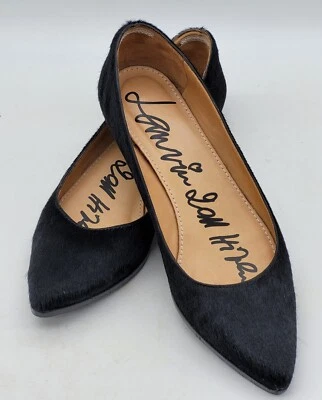 Awesome LANVIN 女式黑色小马牛头发连衣裙平底鞋美国尺寸 4-5-35.5 MSRP 800+ — 第 1/4 张图片