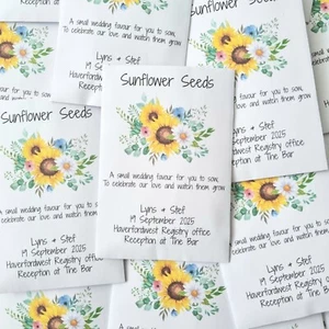 Hochzeit Gastgeschenke komplett personalisiert & Blumensamen Herzstück Gäste Geschenke Party - Bild 1 von 23