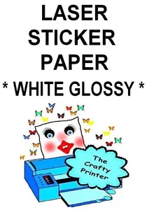 40% OFF! 50 PACK LASER White Gloss Adhesive Label/Decal Sticker Paper FREE SHIP! - Picture 1 of 2