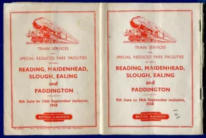 British Railways Train Services reduced fares between Reading & Paddington 1958 - Picture 1 of 3