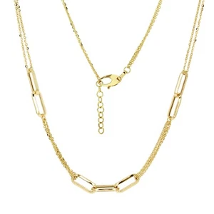 Collar italiano de cadena Rolo con clip de papel de oro amarillo de 14k 18" 6,2 mm 6,7 gramos - Imagen 1 de 4