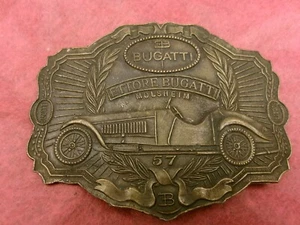 Bugatti  Ettore Molsheim 57  brass belt buckle  4" x  2.75" - Bild 1 von 2