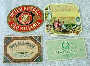 Lot of 4, Antique Salesman Sample Outer Cigar Box Label Lot # 3 - Picture 1 of 8