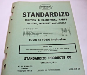 Standardizd Ignition + Electrical Parts Catalog for Ford 1926 - 1950 STZD-IGM-50 - Foto 1 di 2