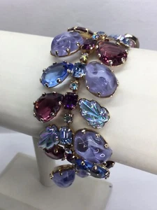 BRACCIALE LARGO VINTAGE SQUISITO HATTIE CARNEGIE - PIETRE UNICHE (C1432) - Foto 1 di 12