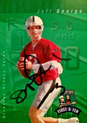 Jeff George Signed Playoff Corporation 1997 Football Card #169 Oakland Raiders - Image 1 of 2