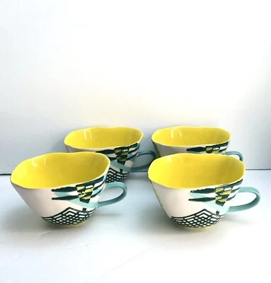 Juego de café taza de 9 onzas líquidas Anthropologie Graphic Art Deco/4 Foto 1 de 4