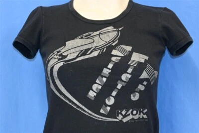 vtg 70s SCIENCE FICTION X-PO KZOK 102.5 FM SEATTLE RIB KNIT t-shirt WOMEN'S XS - Image 1 of 4