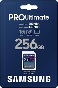 Samsung PRO Ultimate SD Card 256GB UHS-I U3 Full HD & 4K UHD 200MB/s MB-SY256S - Picture 1 of 5