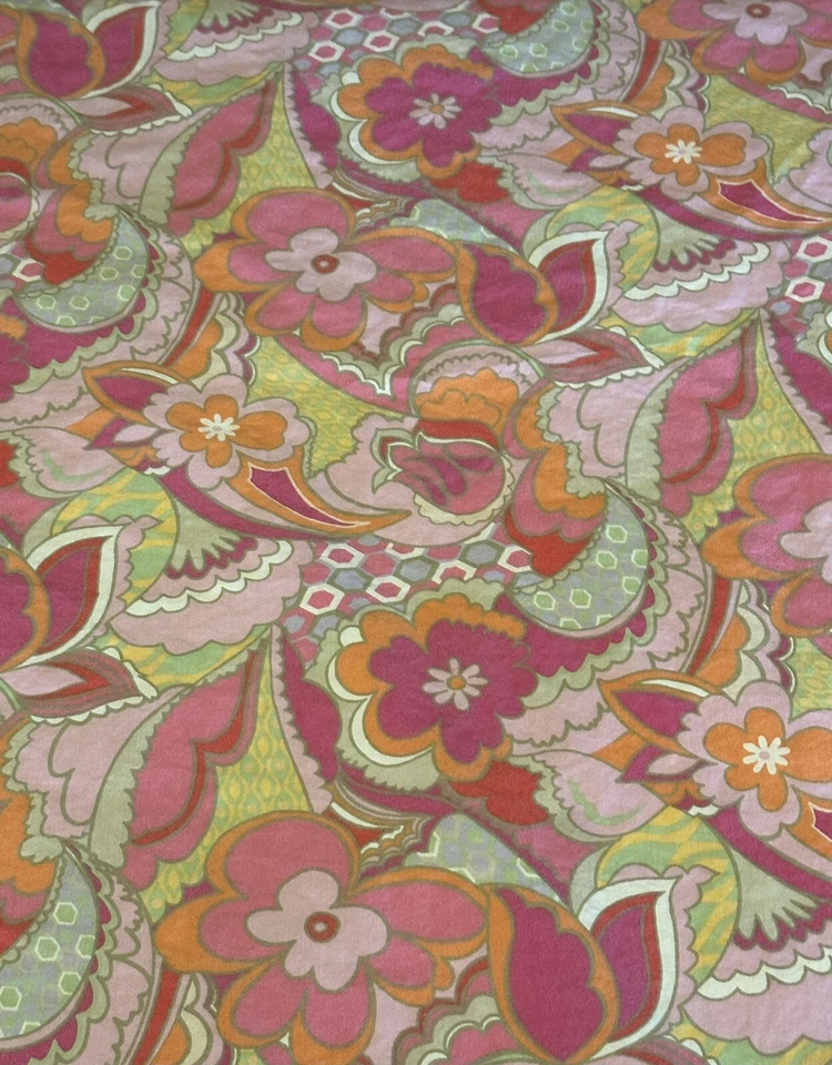 Tommy Hilfiger Flower Power Cotton Twin Flat Sheet Multicolor Hot Bright Colors - Image 1 of 4