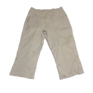 Riders by Lee capris Womens 10 tan khaki cargo pockets adjustable roll tab leg - Bild 1 von 7