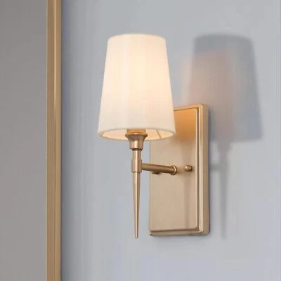 Sconces Wall Lighting, Modern Gold Sconce with Fabric Shade,  - Image 1 of 4