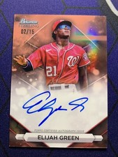 2023 Bowman Sterling Elijah Green Rose Gold Refractor Auto #02/15 Nats