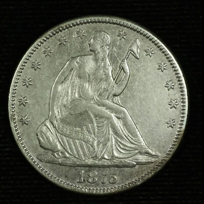 Liberty Seated Half Dollar. 1875 P. About Uncirculated. Lot # 9049-104-056 - Image 1 of 2
