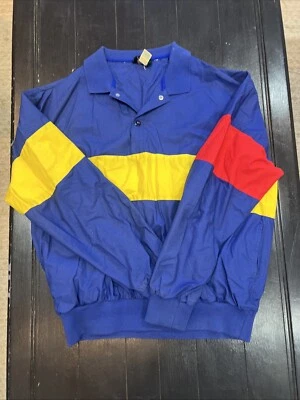 Vintage J. Chaqueta Crew Oarsman Hombre XL Azul Marino Lluvia Cortavientos Gorpcore JAPÓN Foto 1 de 4