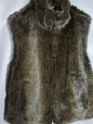 Chaleco Blassport Mujer Talla L Marrón/Gris Imitación Piel/PU/PVC Reversible Cremallera Completa  Foto 1 de 4