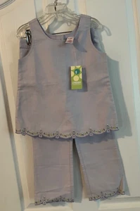NWT Gymboree Set TEA PARTY Swing Sun Top Slacks Purple Size XL 6 Years Vtg 2003 - Picture 1 of 7