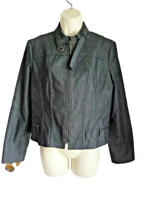 Chaqueta Cynthia Steffe L cuello alto cremallera completa negra Foto 1 de 4