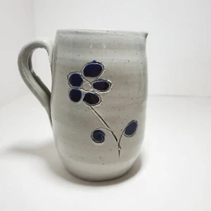 Salzglasur Keramik Williamsburg VA Handarbeit blaue Blume Milchkännchen Krug - Bild 1 von 12