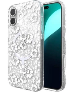 ZAGG Milan Snap Case for iPhone 16 Plus - Floral Design on Clear Base, MagSafe & - Picture 1 of 10