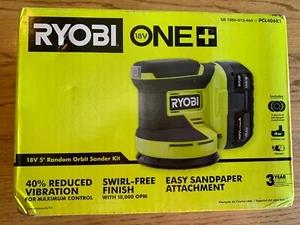 5" RANDOM ORBIT SANDER KIT 18V Ryobi ONE+ w/ battery (4Ah) and charger NEW! - Picture 1 of 4
