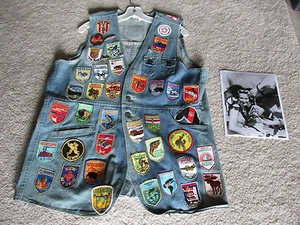 Actress Edna Skinner Denim Vest w Patches TV Star 1960s Show Mr. Ed Fishing Reel - Picture 1 of 5