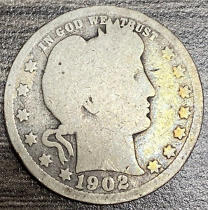 1902 O Silver Barber Quarter 90% Silver
