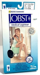 Jobst 20-30 mmhg Ultra Sheer Compression Stocking Thigh High • Classic Black XL - Picture 1 of 6