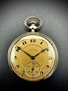 1916 Hampden 12s 17j Pocket Watch Serviced.  - Picture 1 of 15