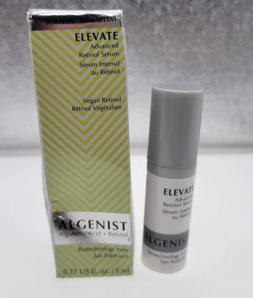 Algenist Elevate 高级视黄醇精华素 - 旅行/迷你 0.17 盎司/5 毫升全新带盒 — 第 1/3 张图片