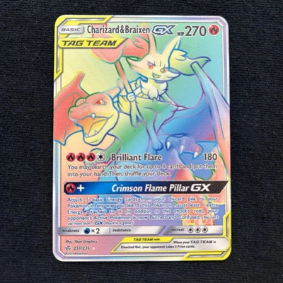 🔥🌈Charizard & Braixen GX 251/236 Fan Art Card Collectible/Gift/Display🌈🔥 - Image 1 of 2