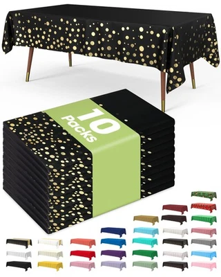 Paquete de 10 manteles de plástico desechables Pureegg, manteles de 54 x 108 pulgadas, G... Foto 1 de 4