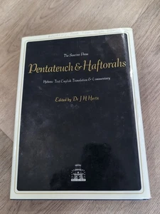 Pentateuch and Haftorahs Edited By Dr J. H. Hertz Hardcover Hebrew Text English - Picture 1 of 5